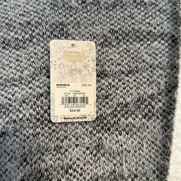 Mudd Fuzzy Zebra Cardigan with Pockets - Picture 3 of 8